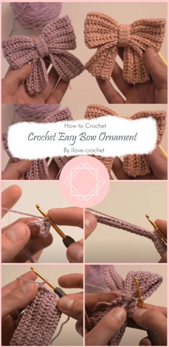 Crochet Easy Bow Ornament By ilove-crochet