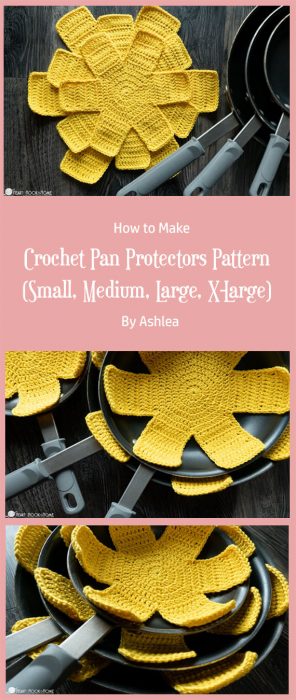 Crochet Pan Protectors Pattern (Small, Medium, Large, X-Large) By Ashlea