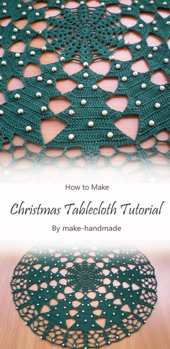 Crocheted Christmas tablecloth tutorial By make-handmade