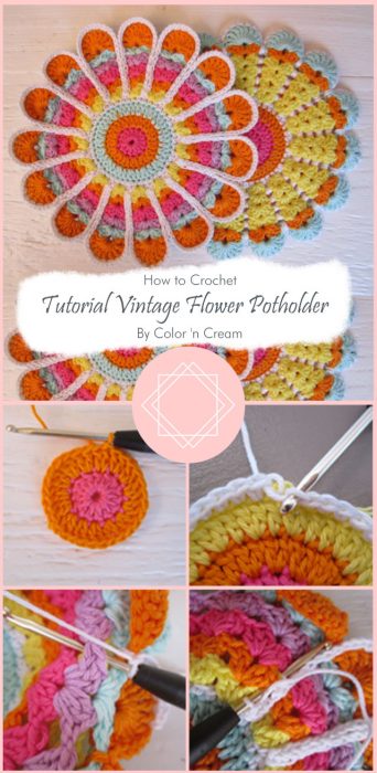 Tutorial Vintage Flower Potholder By Color 'n Cream