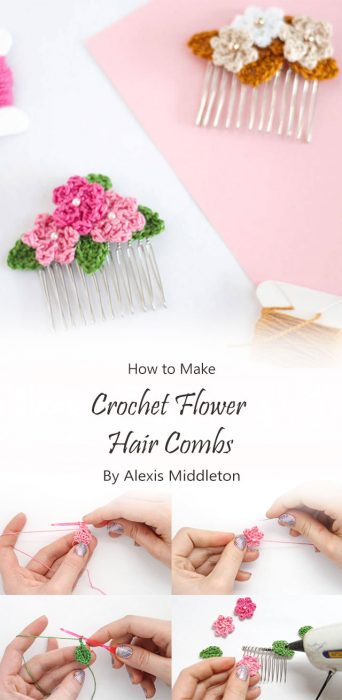 Crochet Flower Hair Combs By Alexis Middleton