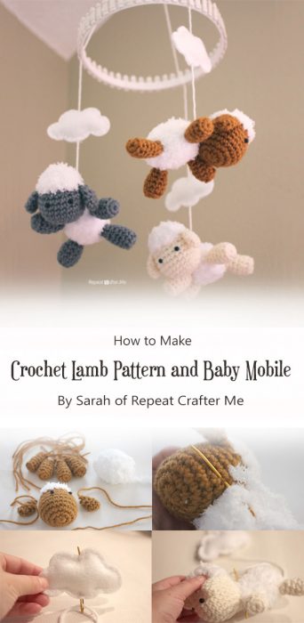 Crochet Lamb Pattern and Baby Mobile By Sarah of Repeat Crafter Me