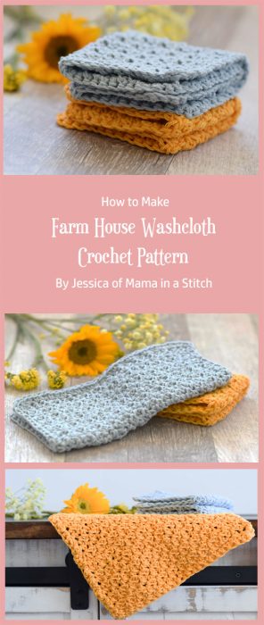 Farm House Washcloth Crochet Pattern By Jessica of Mama in a Stitch