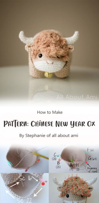 Pattern Chinese New Year Ox By Stephanie of all about ami