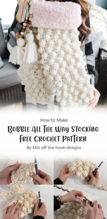 Bobble All The Way Stocking – Free Crochet Pattern By MJs off the hook designs
