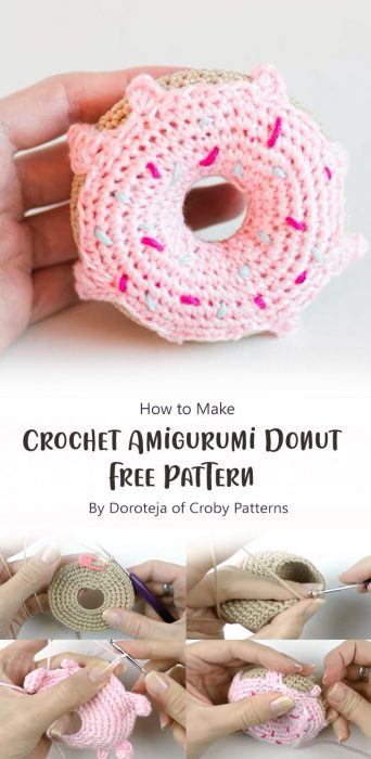 How to Crochet Amigurumi Donut - Free Pattern By Doroteja of Croby Patterns