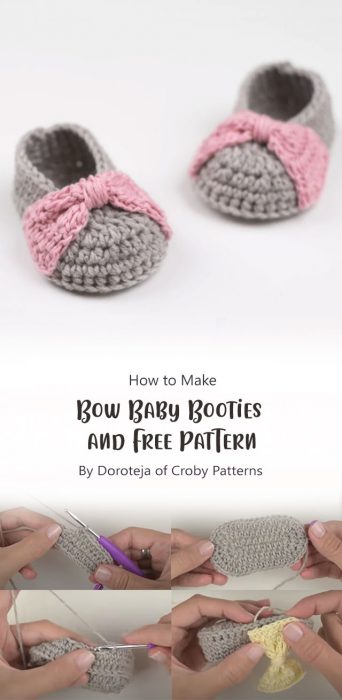 Bow Baby Booties and Free Pattern By Doroteja of Croby Patterns