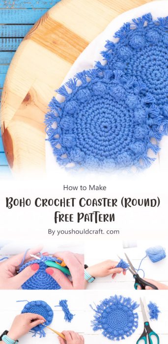 Boho Crochet Coaster (Round) - Free Pattern By youshouldcraft. com