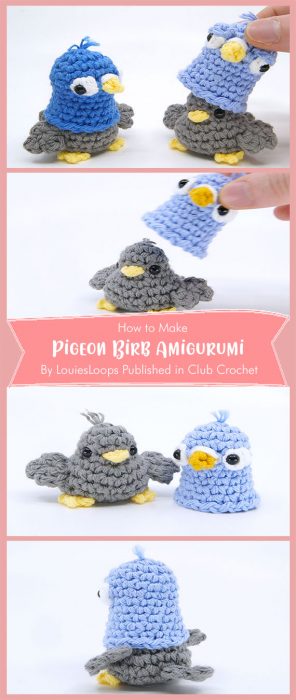 Pigeon Birb Amigurumi By LouiesLoops Published in Club Crochet