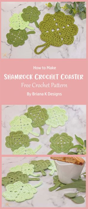 Shamrock Crochet Coaster By Briana K Designs