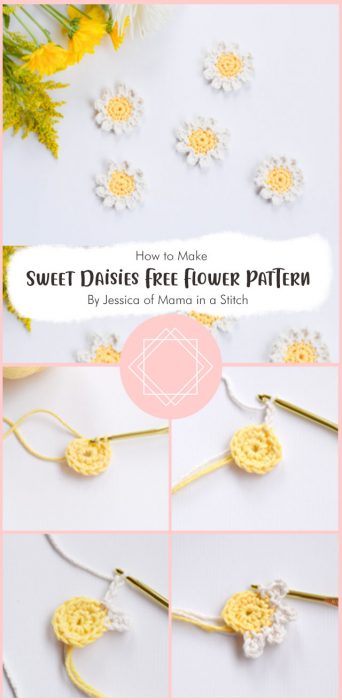 Sweet Daisies – Free Flower Crochet Pattern By Jessica of Mama in a Stitch