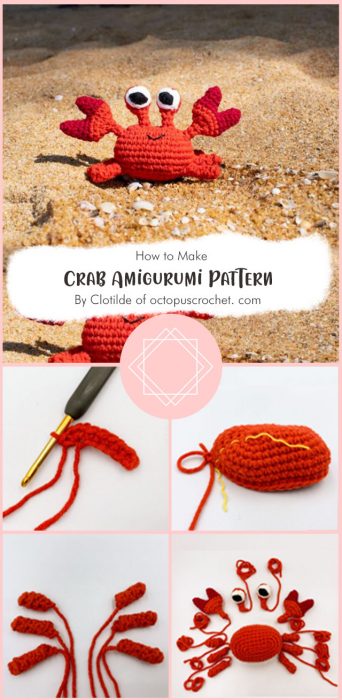 Crab Amigurumi Pattern By Clotilde of octopuscrochet. com