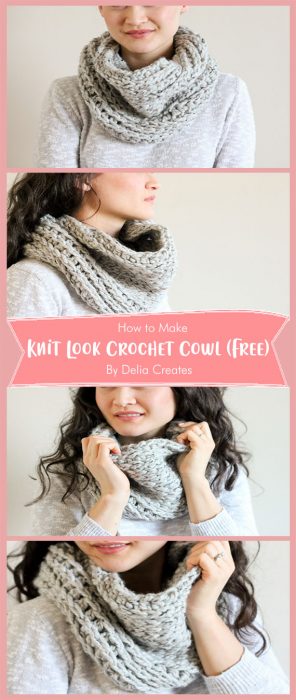 Knit Look Crochet Cowl – FREE PATTERN By Delia Creates