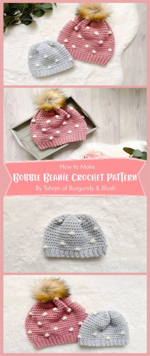 Bobble Beanie Crochet Pattern By Tahryn of Burgundy & Blush