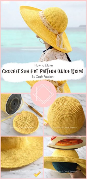 Crochet Sun Hat Pattern (Wide Brim) By Craft Passion