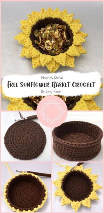 Free Sunflower Basket Crochet Pattern By Ling Ryan