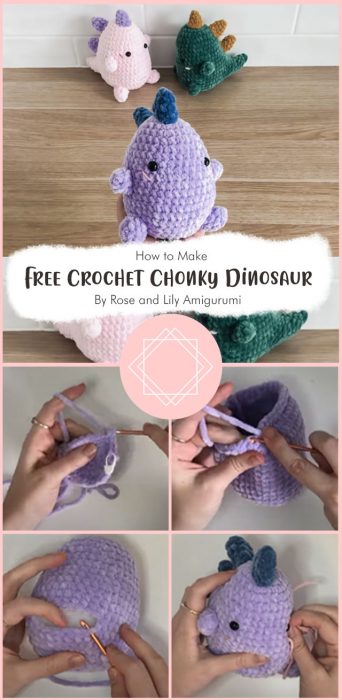 Crochet Chonky Dinosaur - Free Crochet Pattern By Rose and Lily Amigurumi