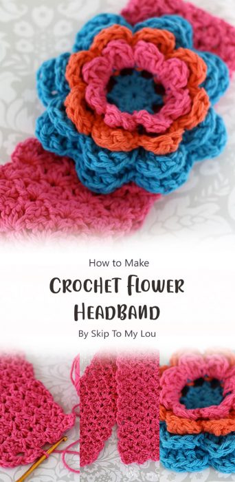 Crochet Flower Headband By Skip To My Lou