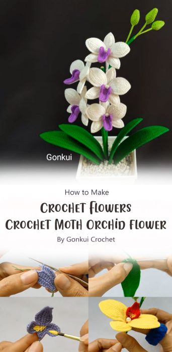 Crochet Flowers - Crochet Moth Orchid flower By Gonkui Crochet