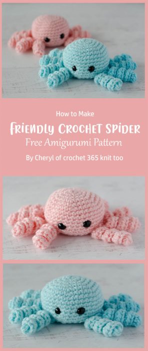 Friendly Crochet Spider By Cheryl of crochet 365 knit too