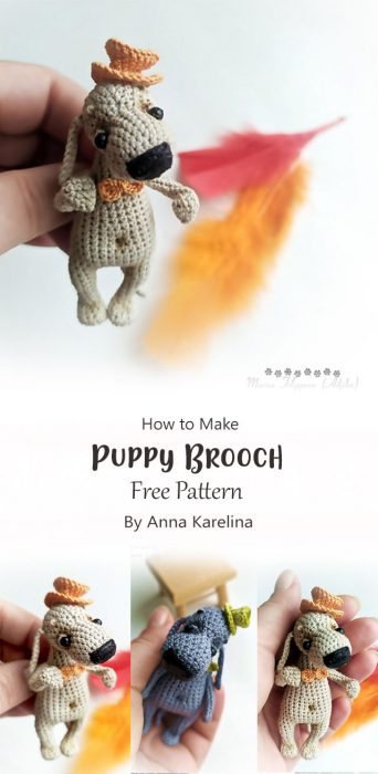Puppy Brooch By Anna Karelina