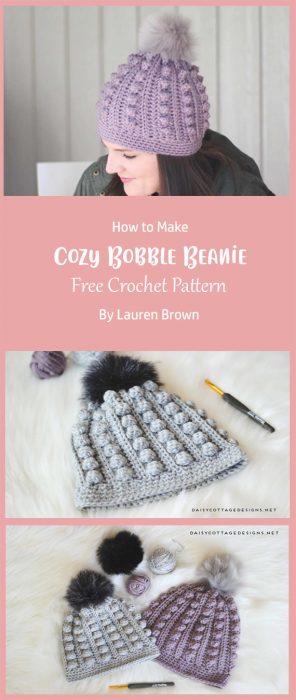Cozy Bobble Beanie By Lauren Brown