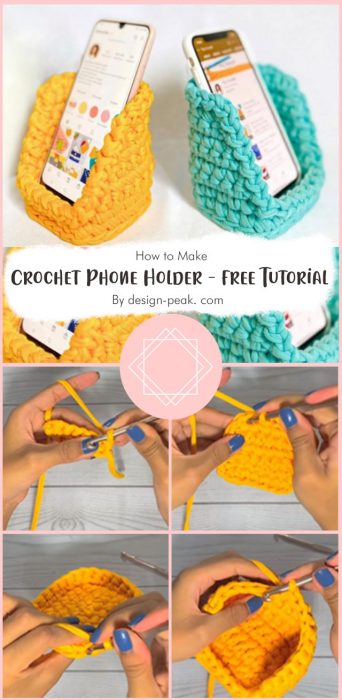 Crochet Phone Holder – free Tutorial By design-peak. com