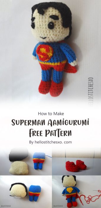 Superman Aamigurumi Free Pattern By hellostitchesxo. com