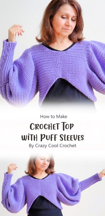 Crochet Top with Puff Sleeves By Crazy Cool Crochet