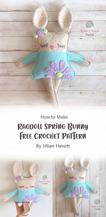 Ragdoll Spring Bunny Free Crochet Pattern By Jillian Hewitt