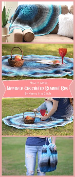 Mandala Crocheted Blanket Bag Pattern By Mama in a Stitch