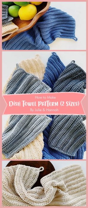 Quick and Easy Crochet Dish Towel Patterm (2 Sizes) By Julie & Hannah