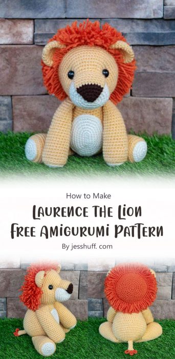 Laurence the Lion Free Amigurumi Pattern By jesshuff. com