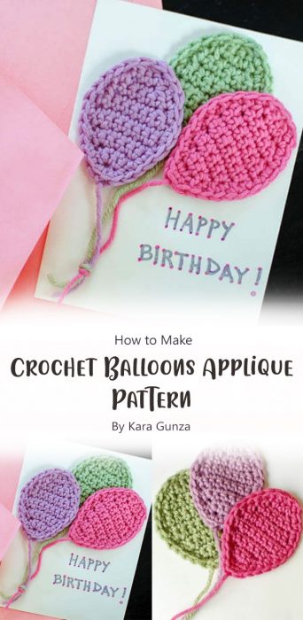 Crochet Balloons Applique Pattern By Kara Gunza