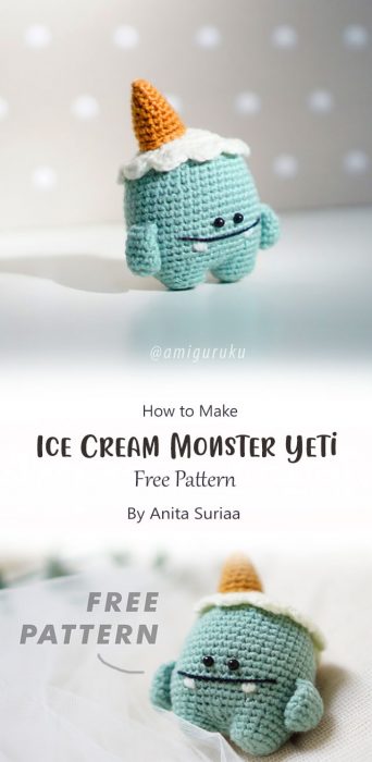 Ice Cream Monster Yeti By Anita Suriaa