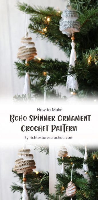 Boho Spinner Ornament Crochet Pattern By richtexturescrochet. com