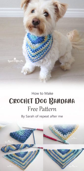 Crochet Dog Bandana By Sarah of repeat after me