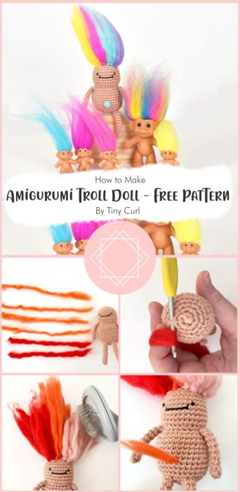 Amigurumi Troll Doll - Free Crochet Pattern By Tiny Curl