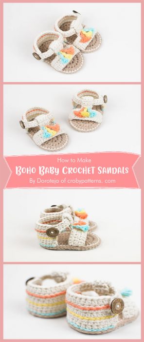 Boho Baby Crochet Sandals - Free Pattern By Doroteja of crobypatterns. com