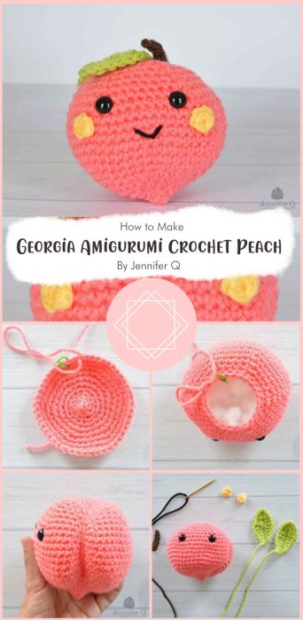 Georgia Amigurumi Crochet Peach - Free Pattern By Jennifer Q