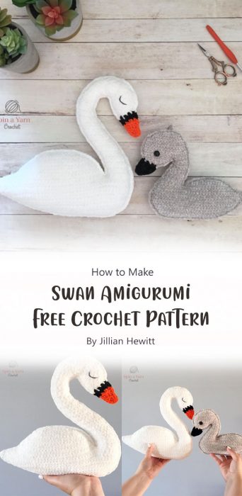 Swan Amigurumi Free Crochet Pattern By Jillian Hewitt