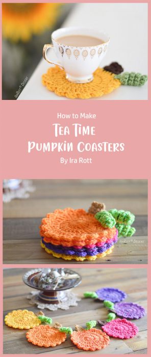 Tea Time Pumpkin Coasters By Ira Rott