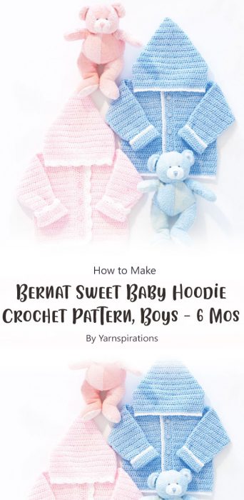Bernat Sweet Baby Hoodie Crochet Pattern, Boys - 6 Mos By Yarnspirations