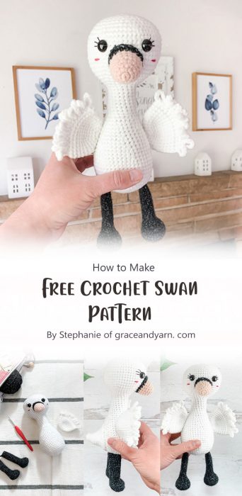 Free Crochet Swan Pattern By Stephanie of graceandyarn. com