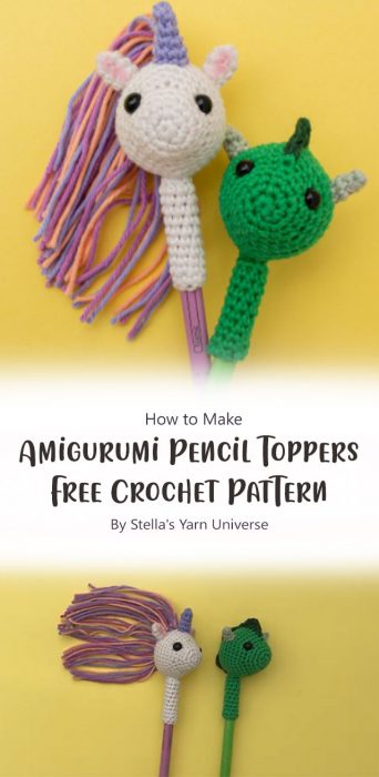 Amigurumi Pencil Toppers - Free Crochet Pattern By Stella's Yarn Universe