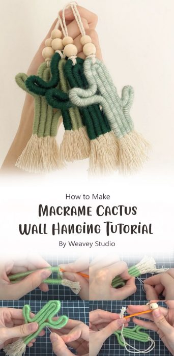 Macrame Cactus Wall Hanging Tutorial By Weavey Studio