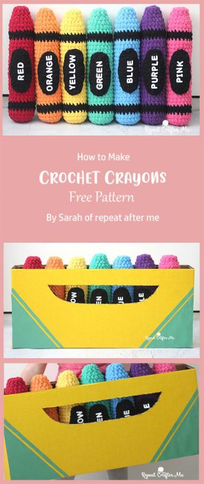 Crochet Crayons By Sarah of repeat after me