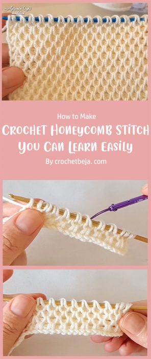 Crochet Honeycomb Stitch You Can Learn Easily By crochetbeja. com