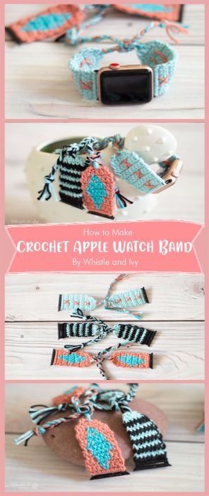 Crochet Apple Watch Band - Free Crochet Pattern By Whistle and Ivy