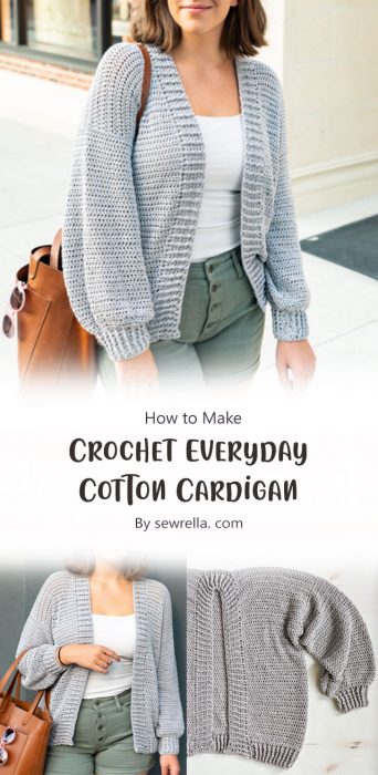 Crochet Everyday Cotton Cardigan By sewrella. com